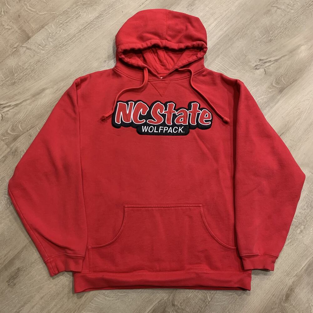 Vintage Y2K North Carolina NC State University Wolfpack Hoodie Men's Medium Red